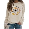 thumbnail image 2 of Fgnfyis Sweat à Capuche à Manches Longues et Col Rond Imprimé à la Mode pour Femmes Beige P, 2 of 4