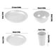 thumbnail image 3 of Juego de vajilla de plástico de 16 piezas | Cuencos, platos y tazas de color oscuro | Vajilla ligera e irrompible | Multicolor moderno, blanco | Fácil de limpiar, duradero, 8 platos, 4 cuencos, 4, 3 of 6