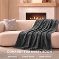 thumbnail image 6 of Sunbeam Heated Electric Channeled Faux Fur Throw Blanket, Greystone, 4 Heat Settings, 50 x 70 in, 6 of 12