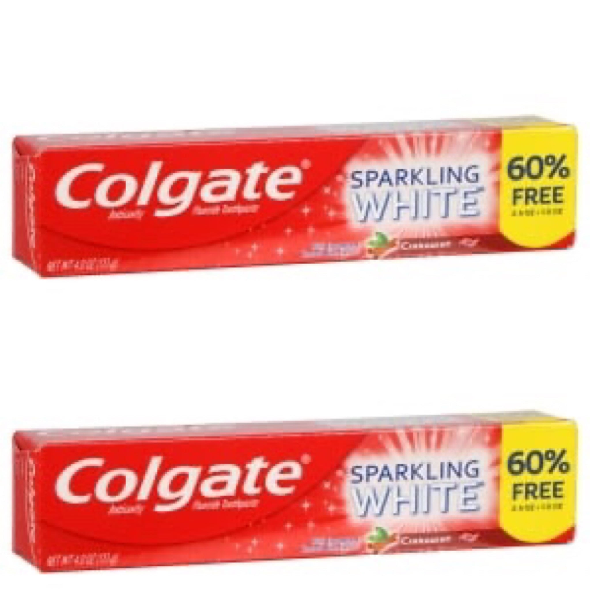 2 Packs Colgate Anticavity Fluoride Toothpaste Sparkling White Cinnamint with Cinnamon & Natural