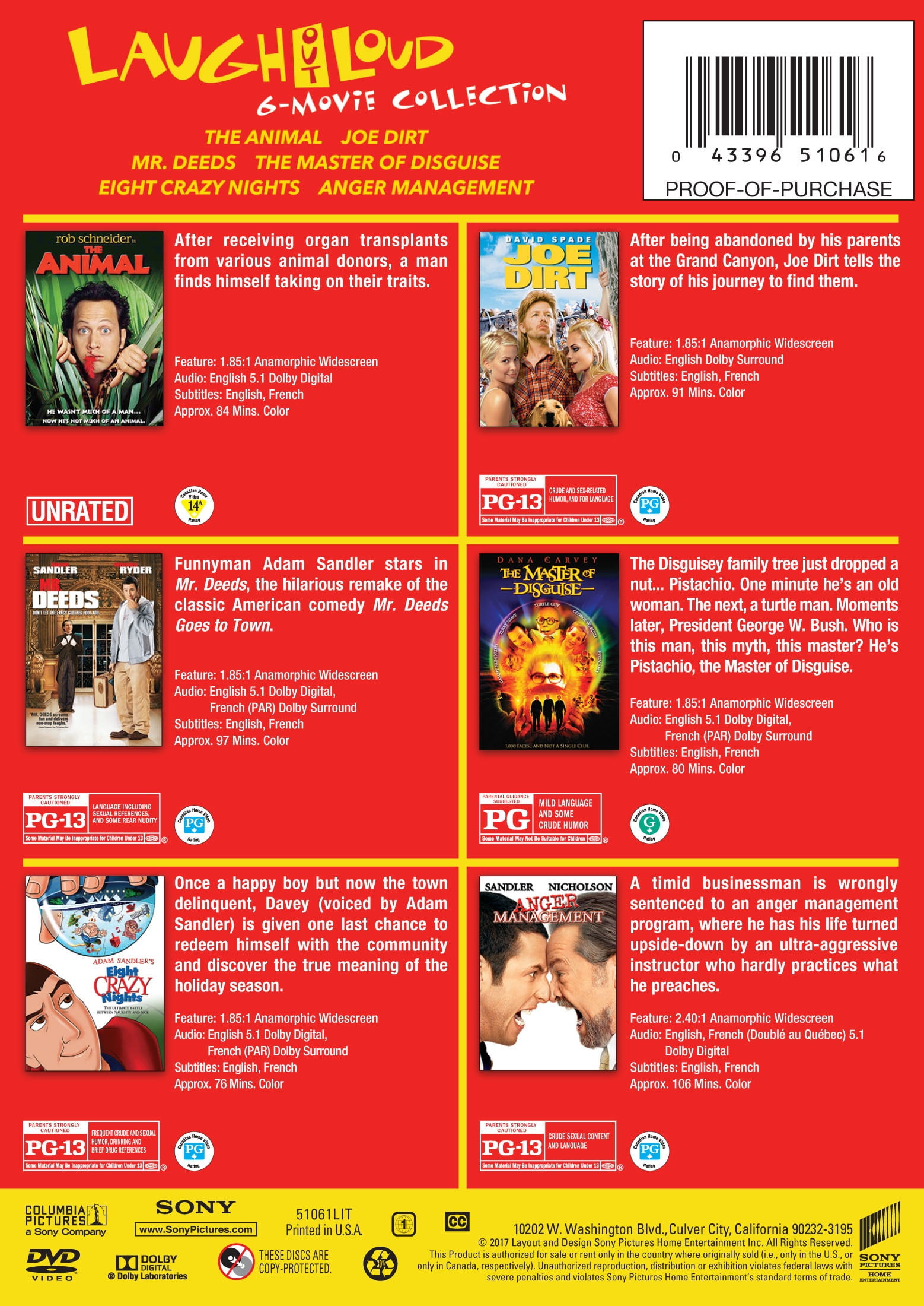 Anger Management (2003) / Eight Crazy Nights / The Animal (2001