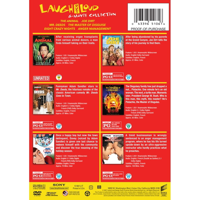 Anger Management (2003) / Eight Crazy Nights / The Animal (2001