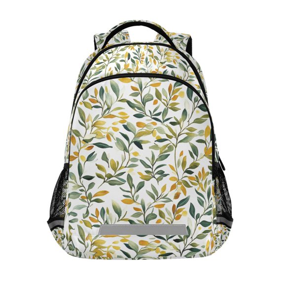 FORMRS Kids School Backpack Elementary Student Unisex Travel Bookbag with Reflective Stripes, Autumn Greenery