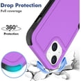 thumbnail image 2 of for iPhone 14 / iPhone 13 Case: Dual Layer Protective Heavy Duty Cell Phone Case Shockproof Rugged Bumper Tough with Screen Protector - 16FT Military Grade Drop Tested for iPhone 14/ iPhone 13, Purple, 2 of 16