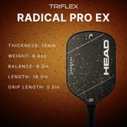 HEAD Radical PRO EX15 2026 Pickleball Paddle - Extended Handle, Triflex Core, Carbon Surface, Advanced Power & Control