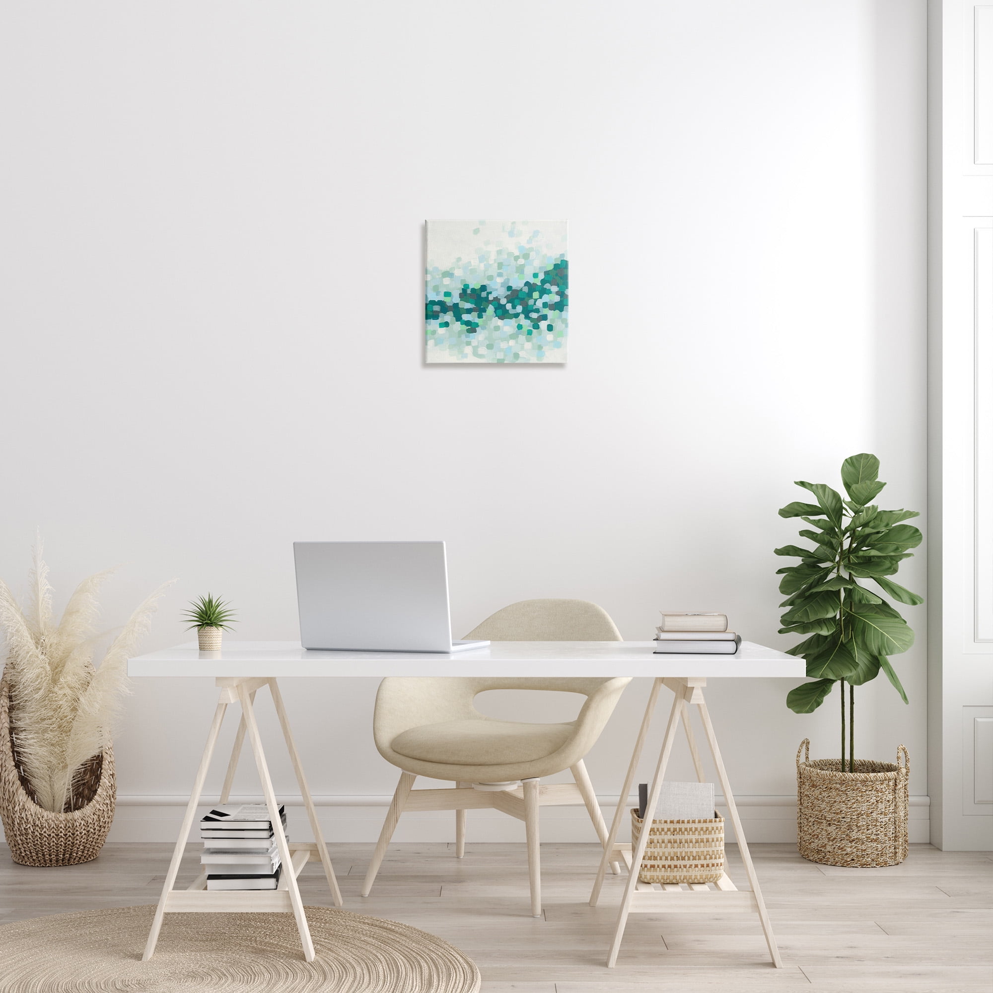 Stupell Industries Modern Dotted Terrain Abstract Painting Gallery Wrapped Canvas Art Print Wall Art, 17 x 17