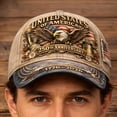 thumbnail image 5 of USA 250th Anniversary Hat, Vintage Washed Baseball Cap, Distressed Patriotic Hat with "250 Years of Freedom" Embroidery, Adjustable One Size for Men Women, American Heritage Gift, 5 of 9