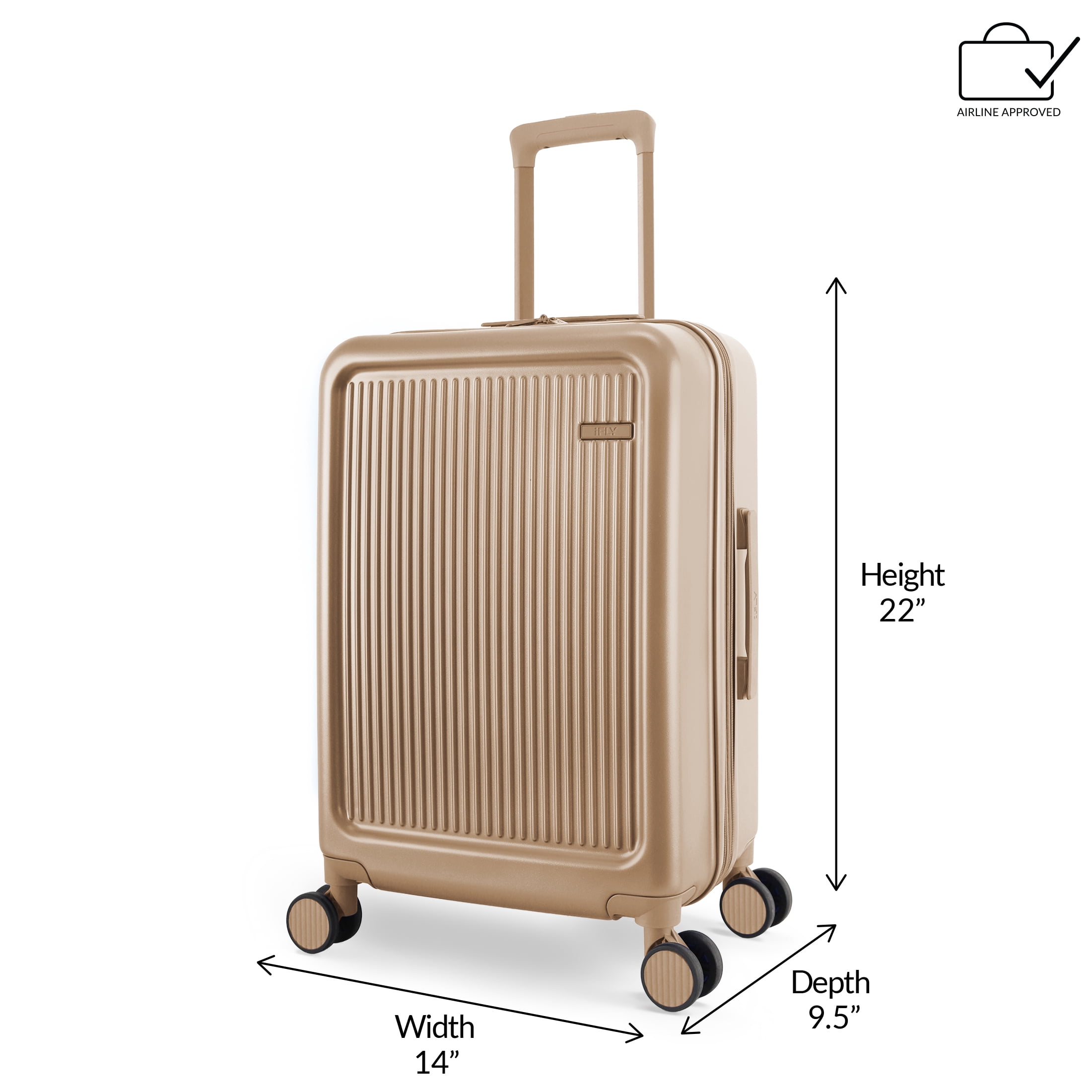 iFLY Roam 20" Expandable Hardside Spinner Carry-On Luggage, Sand