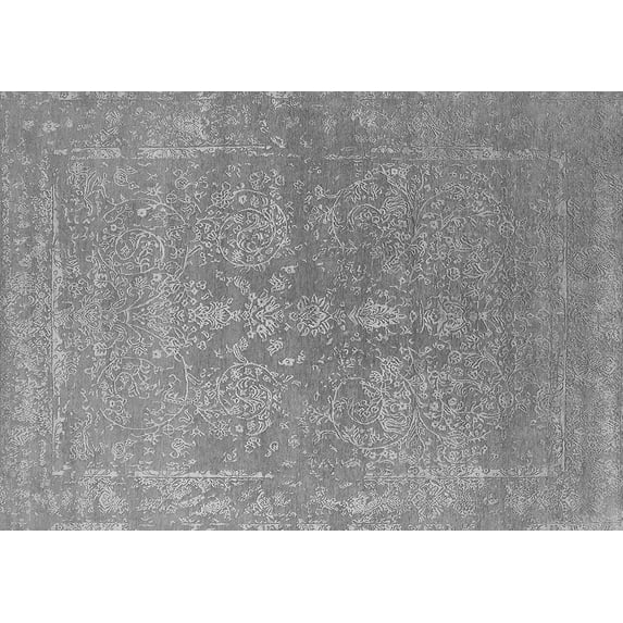 Ahgly Company Indoor Rectangle Oriental Gray Industrial Area Rugs, 4' x 6'