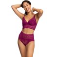 thumbnail image 2 of Felina | Finesse Lace Cami Bralette & Mock-Wrap Brief | 2-Piece Set (Black Lily, S/M), 2 of 3