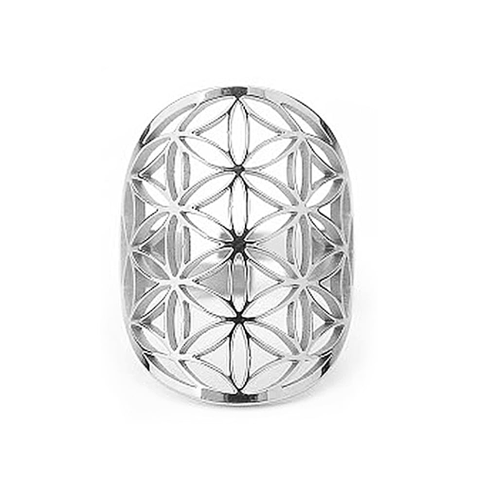 Gold Plated Seed of Life Ring Sacred Geometry Gold Flower Of Life Ring Spiritual Mandala Gold Promise Ring SALE R401