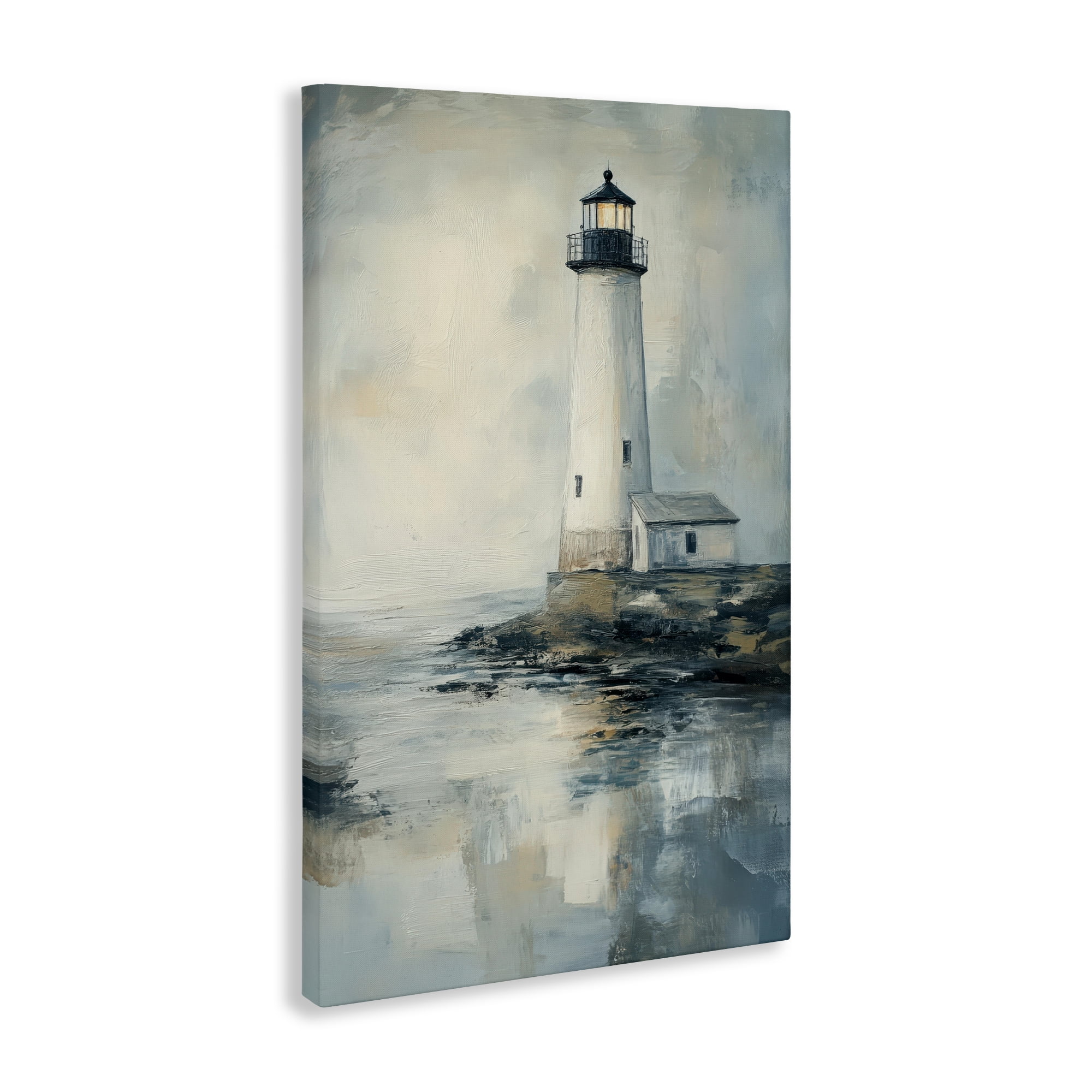 Stupell Industries Moody Lighthouse Reflecting Canvas Wall Art, design by Petal Prints Design