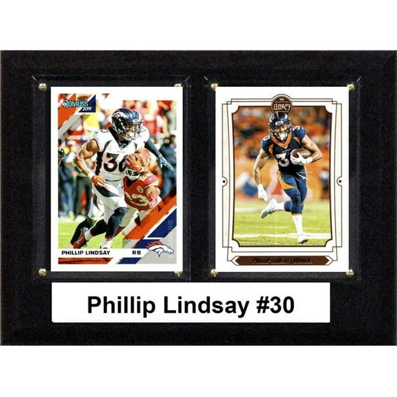 C&I Collectables 68LINDSAY 6 x 8 in. NFL Phillip Lindsay Denver Broncos Two Card Plaque