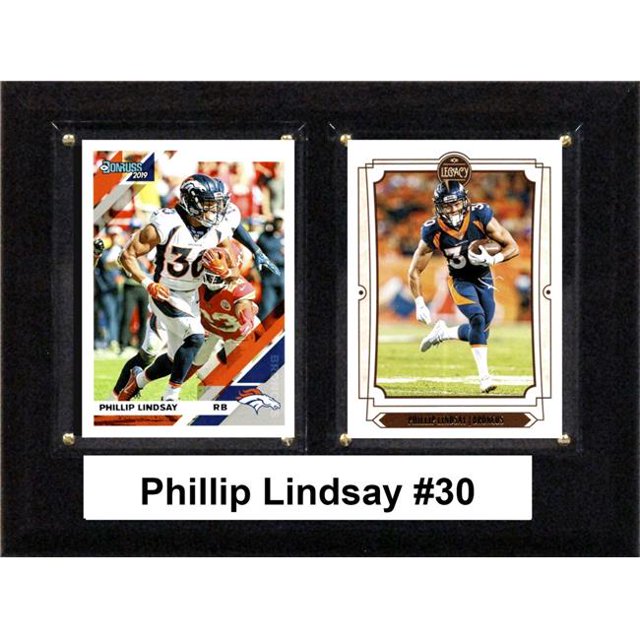 C&I Collectables 68LINDSAY 6 x 8 in. NFL Phillip Lindsay Denver Broncos Two Card Plaque