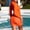 Orange, variant on MGDXOX Women's 3 Piece Swimsuits Triangle Thong Halter String Bikini Bathing Suit with Drawstring Pull On Cover Up Swimwear Orange M