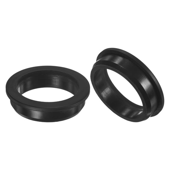 Uxcell 2-Pack 2.5 Inch Drill Hole, 2.05 Inch ID Silicone Rubber Grommets for Wiring, Wire Cable, Hole Plugs, Desk, Water Pipe, Hydroponic, Irrigation [Black]