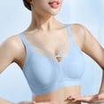 thumbnail image 5 of Besolor Womens Plus Size Bras No Underwire Seamless Full Coverage Supportive Breathable Comfy Everyday Bra(3X-Large,Blue), 5 of 5