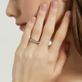 thumbnail image 5 of BERRICLE Sterling Silver Wedding Rings Channel Set Round Cut Cubic Zirconia CZ Curved Half Eternity Ring for Women, Rhodium Plated Size 5.5, 5 of 9