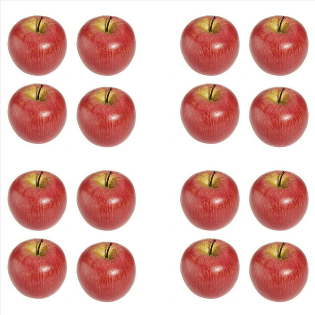 16 Manzana Roja Artificial Grande Fruta Decorativa