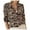 A-Gold1134, variant on Women's Damask Print Button Up Blouses Three Quarter Sleeve Shirt Breathable Boho Casual Top
