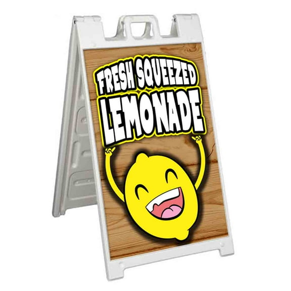 Fresh Squeezed Lemonade (24" X 36") Standard A-Frame Signicade, Includes Decal Applied To Stand