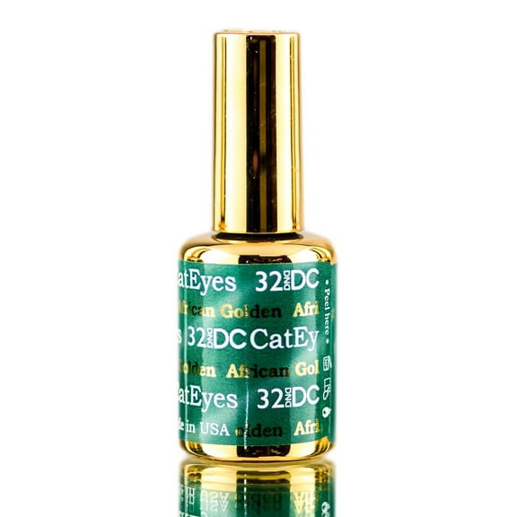 32 - African Golden , DND DC Cat Eyes Magnetic Polish Collection, Daisy Hair Scalp - Pack of 3 w/ Sleek Teasing Comb