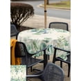 thumbnail image 5 of Outdoor Tablecloth with Umbrella Hole for Patio/Picnic/Party/Camping, Green Waterproof Table Cloth Square Cover Washable, Eucalyptus Leaves (54"x 54"), 5 of 8