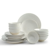 Sango Siterra Rustic Ceramic Stoneware Dinnerware Set, 16-piece, White