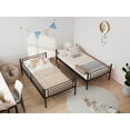 thumbnail image 4 of Jopath Twin over Twin Bunk Bed,Metal Bed Frame with Ladder and High Guardrail,Noise Free,Black, 4 of 10