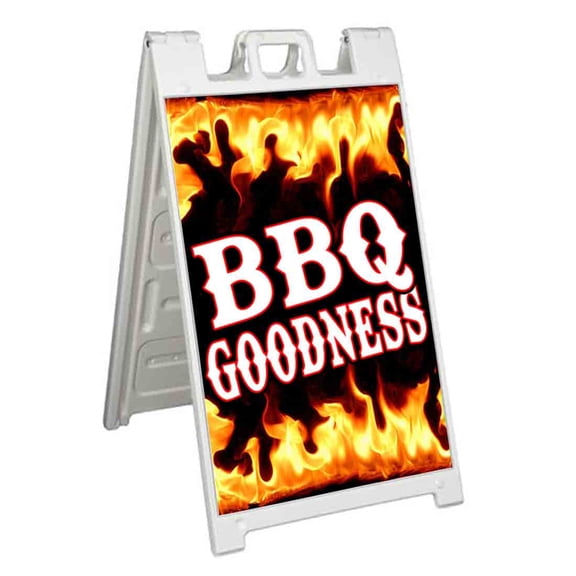 BBQ Goodness (24" X 36") Standard A-Frame Signicade, Includes Decal Applied To Stand
