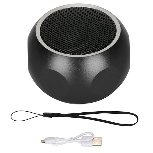 Mini Portable Bluetooth Speaker Cute Tiny Wireless Speaker with Lanyard for Shower Bike Car TravelBlack
