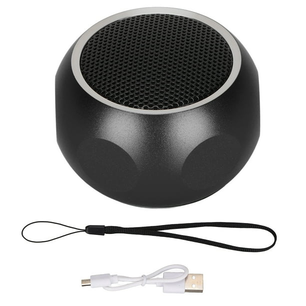 Mini altavoz portátil Bluetooth lindo pequeño altavoz inalámbrico con cordón para ducha bicicleta coche viaje negro