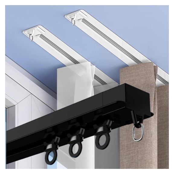 Recessed curtain rail, ceiling curtain rail, built-in room divider sliding rail, with mute rollers for curtains, motorhome room divider, shower curtain