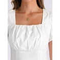 thumbnail image 5 of DARING DIVA Women's Square Neck Puff Sleeve Victorian Vintage Top XL White, 5 of 6