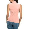 thumbnail image 4 of Pincandy Women Sleeveless Mock Turtleneck Tank Tops Slim Fit Stretchy Layer Tee Shirts Casual Solid Color Basic T-Shirt,Pink,XXXXXL, 4 of 9