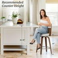 thumbnail image 6 of 26" Swivel Counter Height Bar Stools Set of 4 with Backs, Mid Century for Kitchen Island, White, 6 of 6
