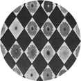 thumbnail image 1 of Ahgly Company Indoor Round Patterned Charcoal Black Area Rugs, 3' Round, 1 of 6