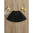 thumbnail image 4 of Kmbangi Kid Girl Leather Pleated Skirts Solid Color Knee Length Skirt, 4 of 8
