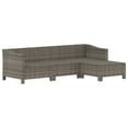 thumbnail image 2 of vidaXL 4 Piece Garden Lounge Set with Cushions Grey Poly Rattan, 2 of 4