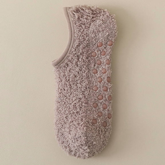 Nvzi 3 pairs of Brown one size fits all anti slip coral fleece socks, ultra soft coral fleece home socks, are the perfect choice for sleep and daily leisure, with anti slip design