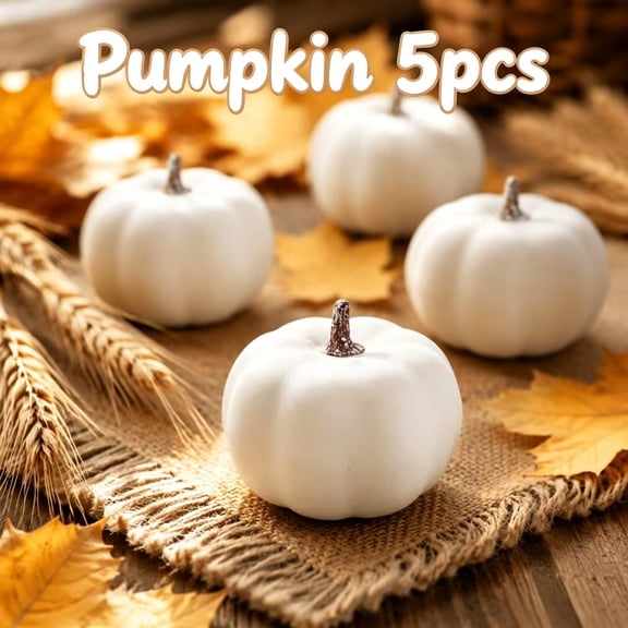 Roiihwy Small White Pumpkins Decor, Halloween Decorations Mini White Pumpkins for Fall Decor, White Pumpkins Perfect for Halloween Thanksgiving Decorations