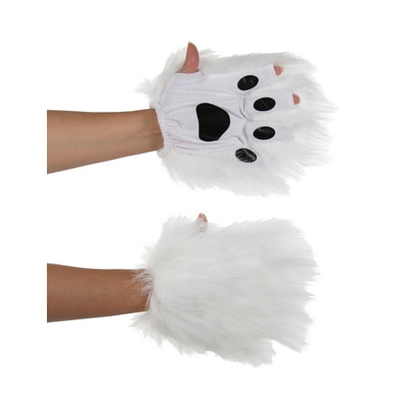 White Fingerless Costume Kitty Cat Paws for Kids and Adults by