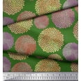 thumbnail image 2 of Soimoi Green Heavy Satin Fabric Artistic Floral Print Sewing Fabric Yard 54 Inch Wide, 2 of 5