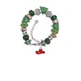 thumbnail image 2 of Silvertone Red Cowboy Hat Green Christmas Bead Bracelet, 2 of 4