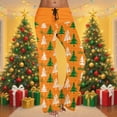 thumbnail image 2 of Christmas Lounge Pants For Women Comfy Wide Leg Trouser Casual Mid Rise Drawstring Pants Orange M, 2 of 6