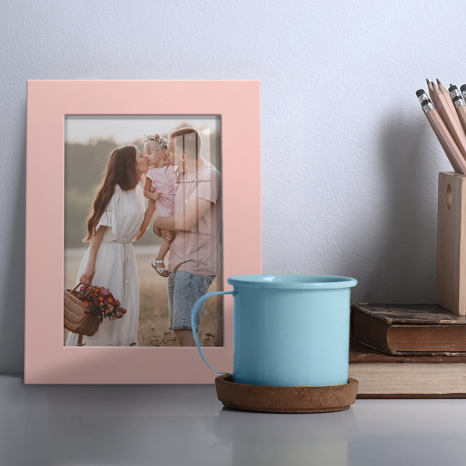 Modern 3.5 in. x 5 in. Pink Picture Frame (Set of 2)