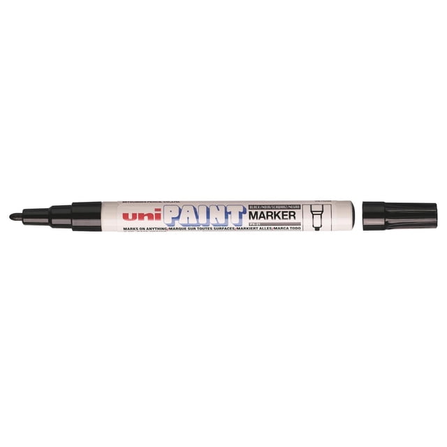 Marcador de Pintura Uni-Ball PX21 Negro Punta Bala 0.8-1.2mm Paquete x12