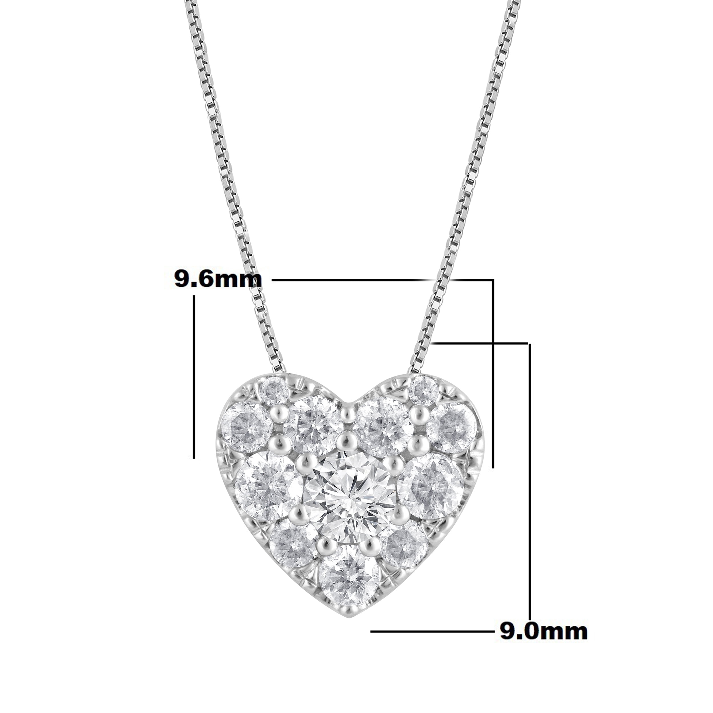 Unique Moments 1/2 Ct Round Lab Grown Diamond Heart Pendant in Silver for Women (J-SI-I1)