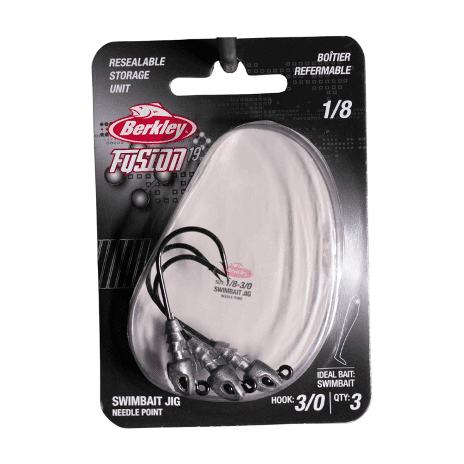 Berkley Fusion19 Swimbait Jighead, Unpainted, Size 2/0, 1/4 oz.
