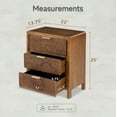 thumbnail image 2 of Farmhouse Nightstand with 3 Drawer, Distressed Wood COZAYH Rustic Accent Dresser, Burl Finish Bedside Table for Bedroom, Entryway, Fully Assembled, Brown, 2 of 9